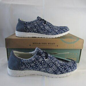 Roper Women's Lightweight Hang Loose Loafer - Navy/Beige Aztec